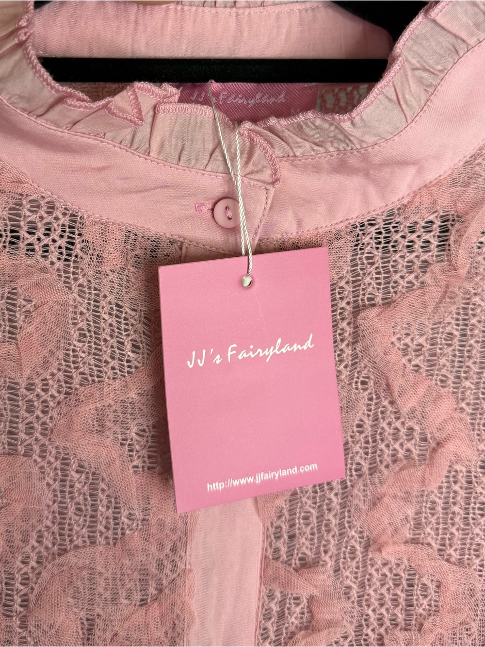 Pink Textured Ruffle Button-Front Blouse - Picture 7 of 7